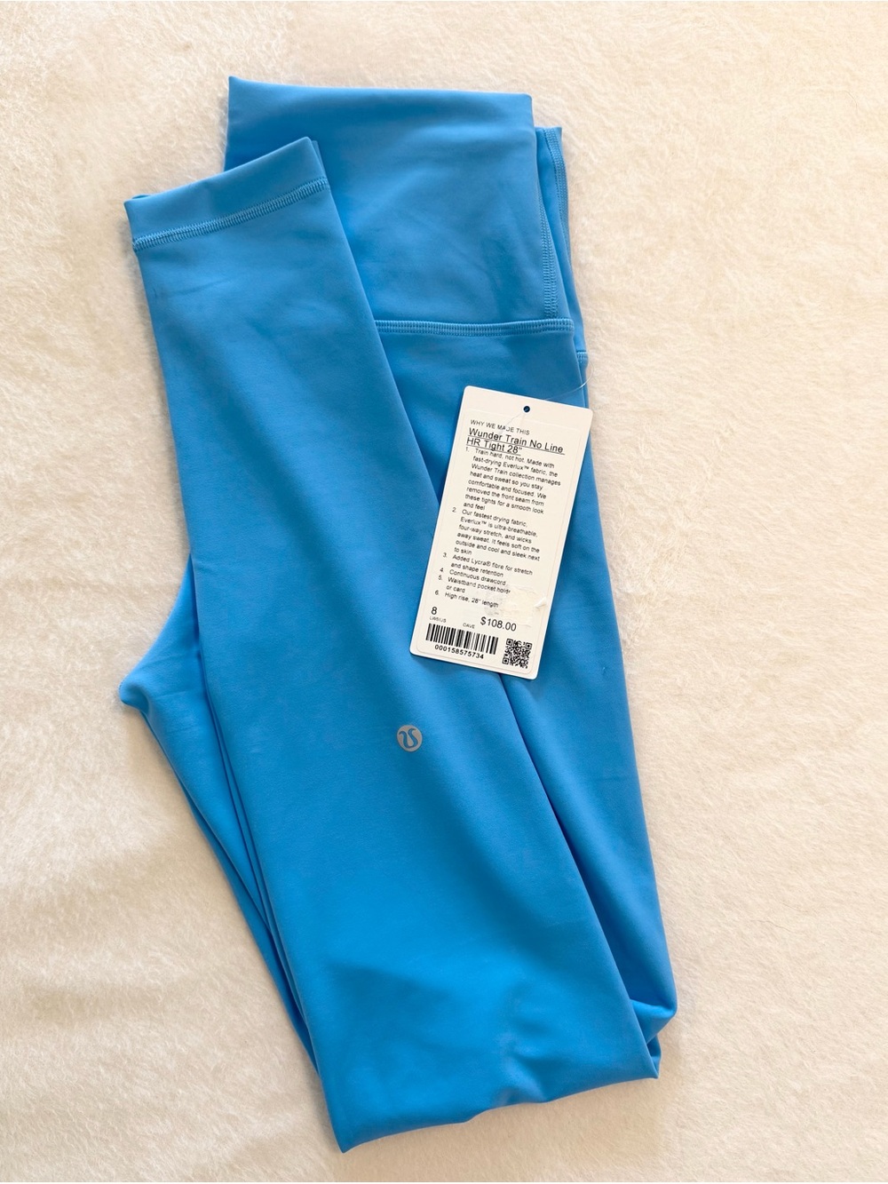 Lululemon Wunder Train No Line HR Tight 28” Ocean Wave Size 8 - Picture 2 of 5